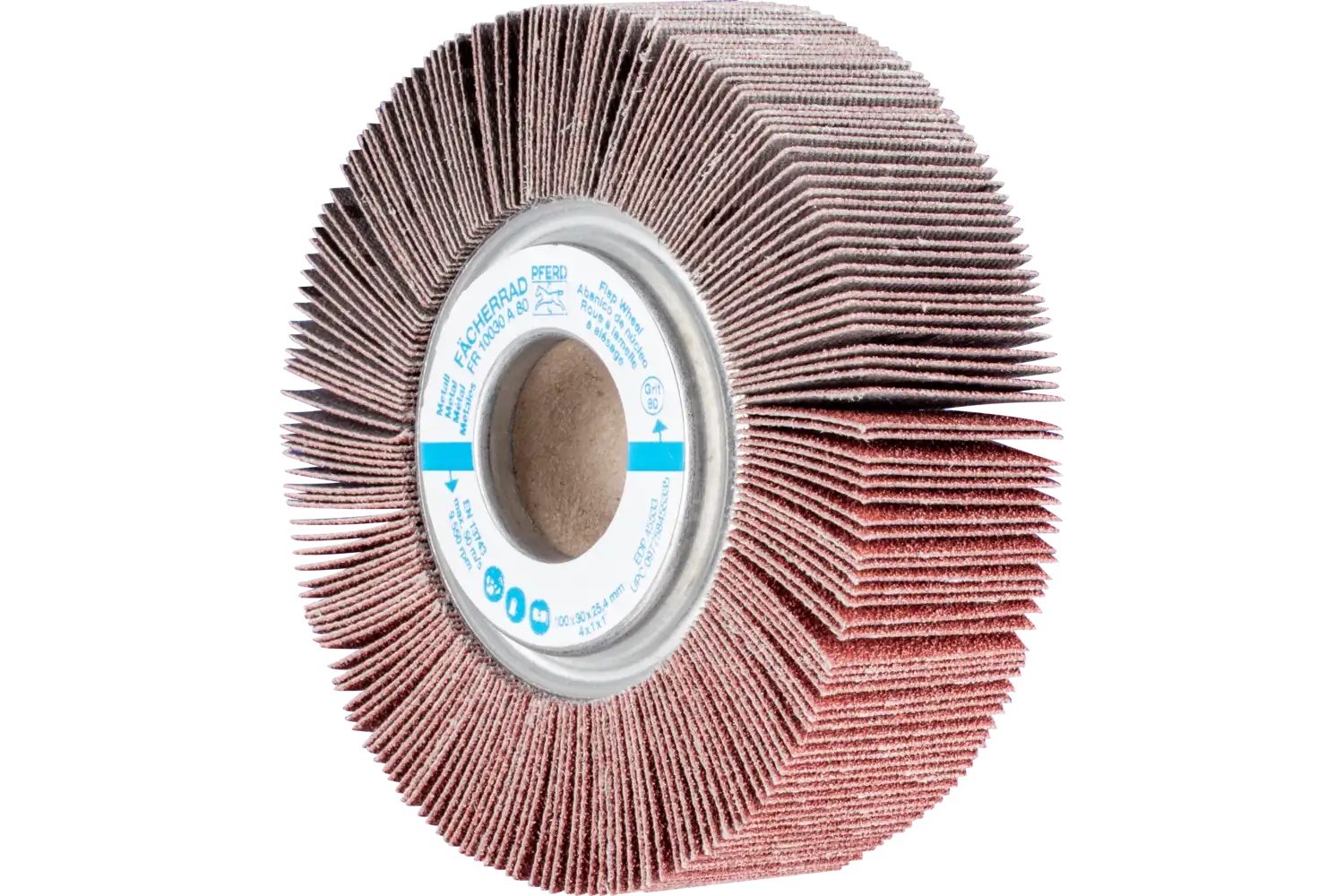 Picture of Pferd Unmounted Flap Wheel, 4" X 1, 1" Arbor, 80 Grit, Aluminum Oxide